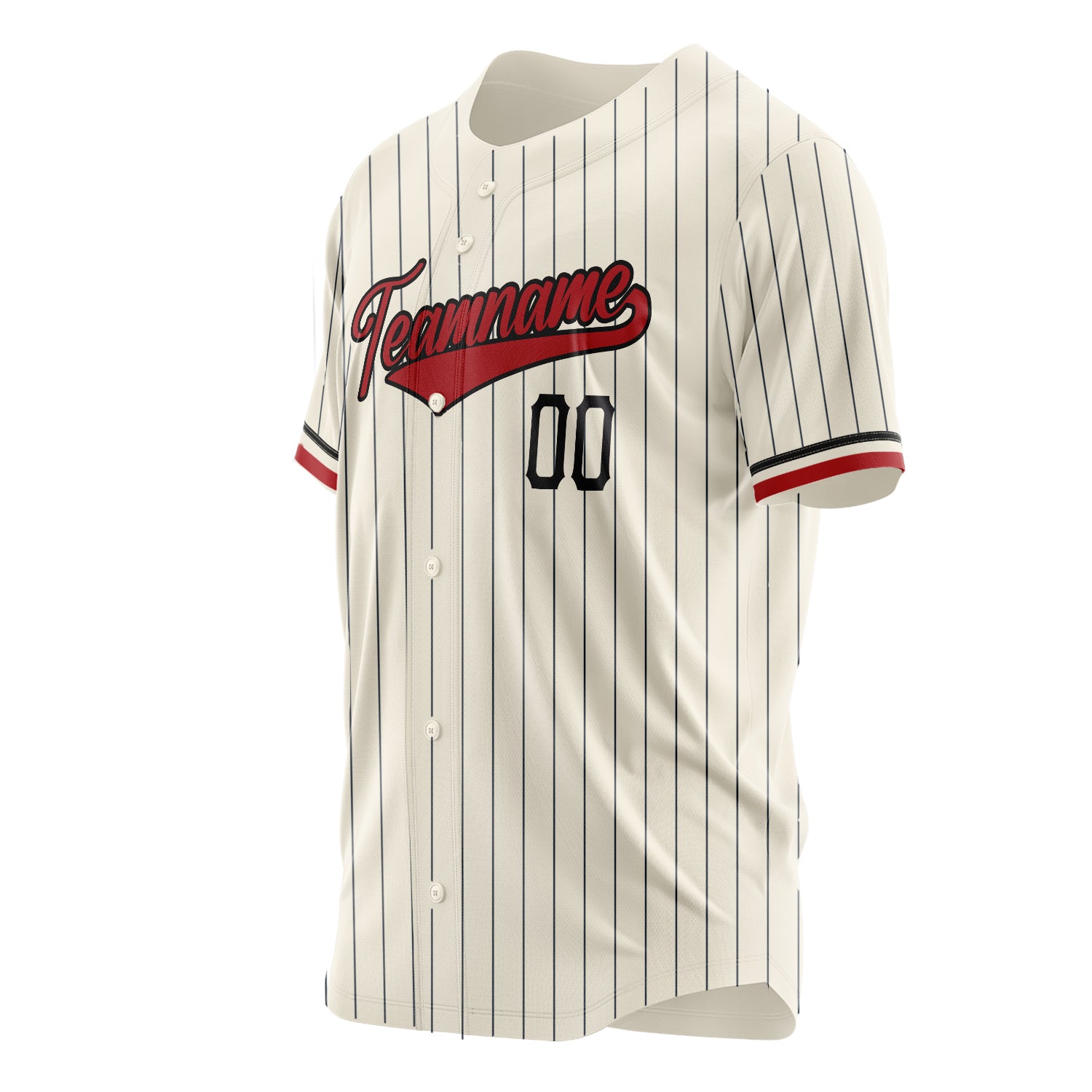 Custom Professional Cream Red Baseball Jersey