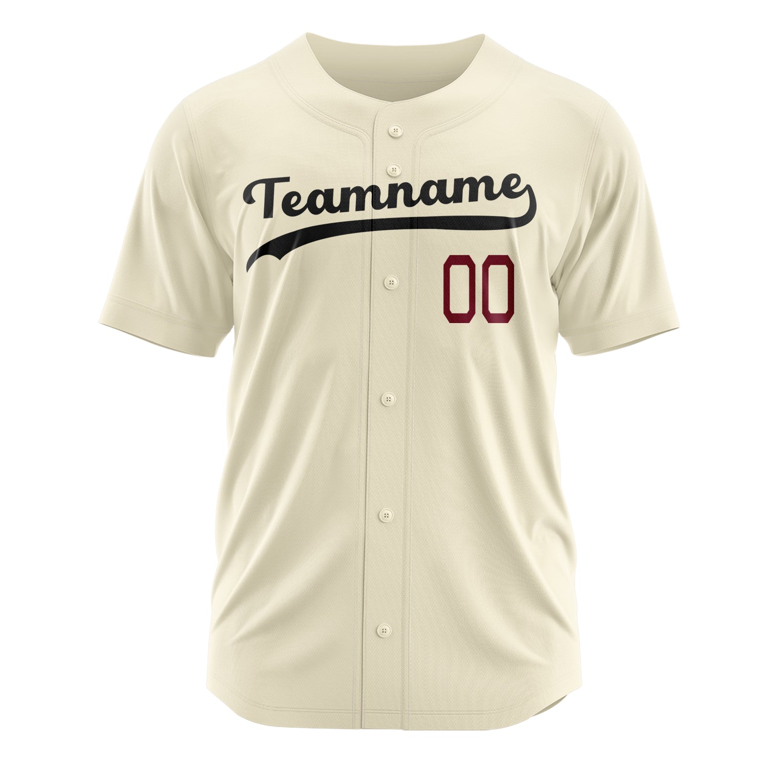 Custom Professional Cream Black Baseball Jersey