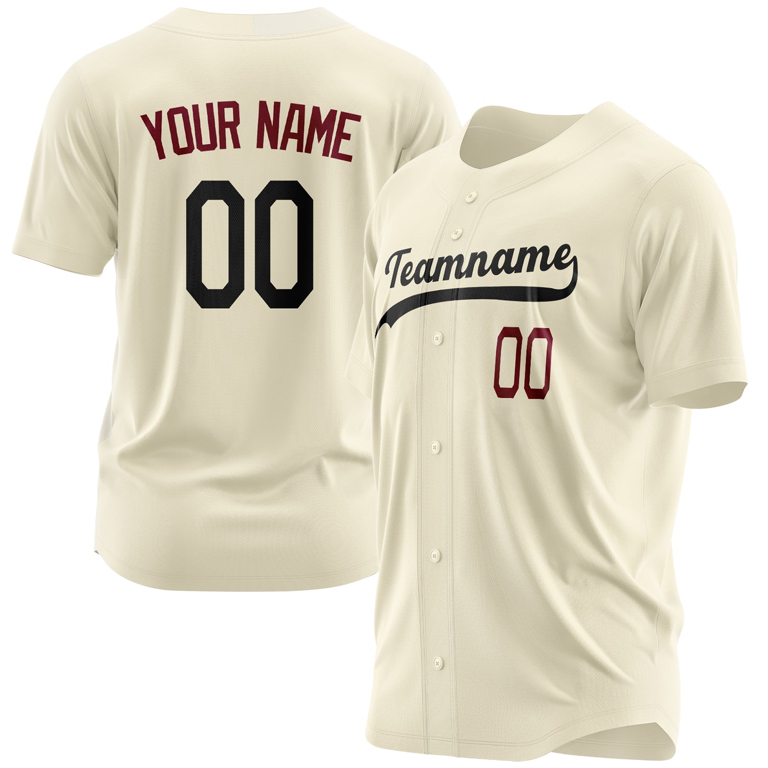 Benutzerdefiniertes Professionelles Creme Schwarz Baseballtrikot BB03240607YX047