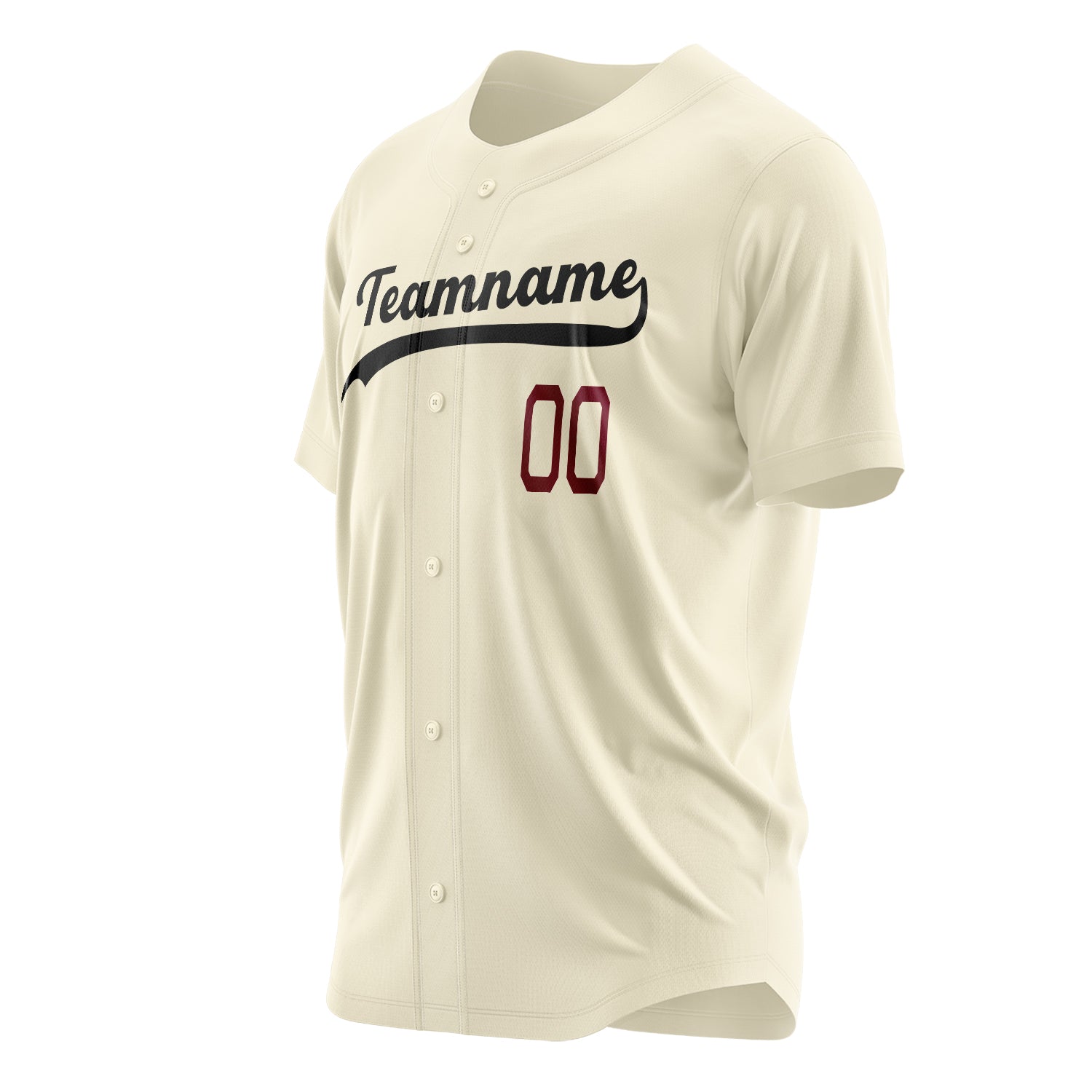 Custom Professional Cream Black Baseball Jersey