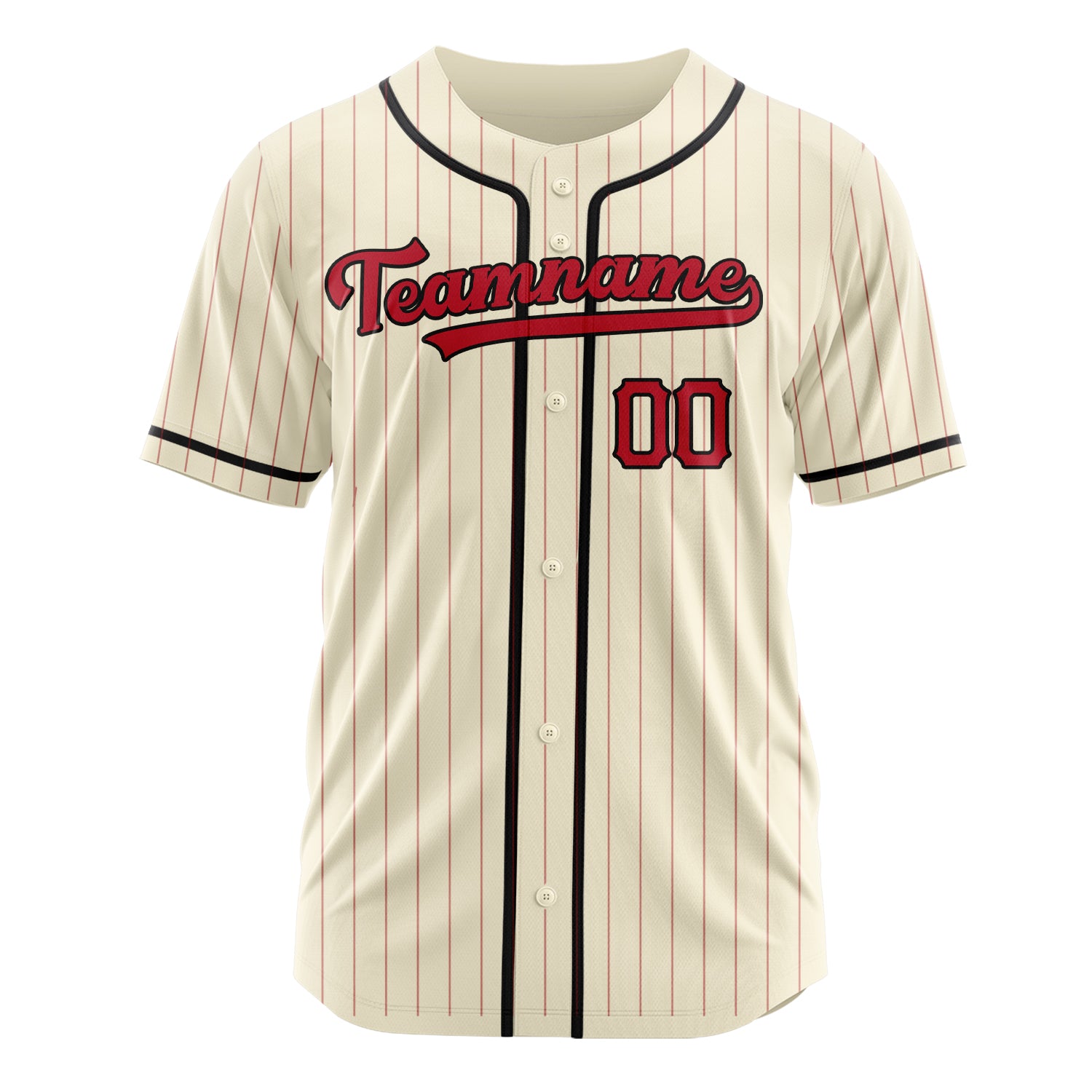 Custom Professional Cream Red Baseball Jersey