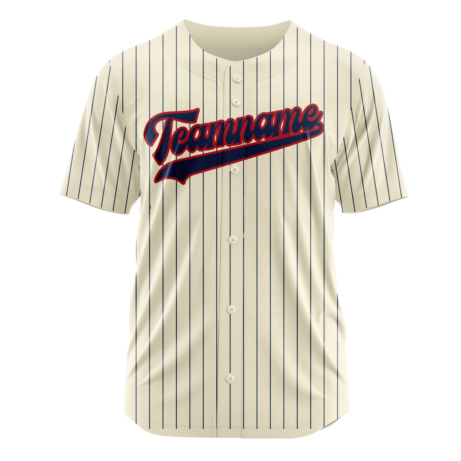 Custom Professional Cream Navy Blue Baseball Jersey