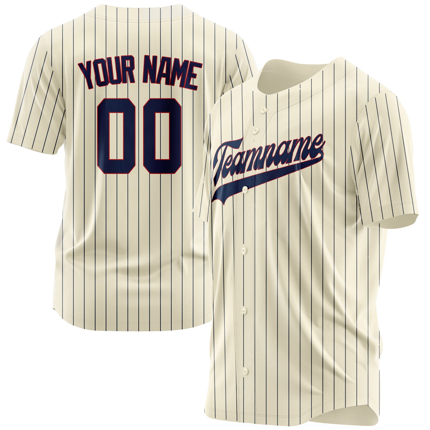 Benutzerdefiniertes Professionelles Creme Marineblau Baseballtrikot BB03240607YX052