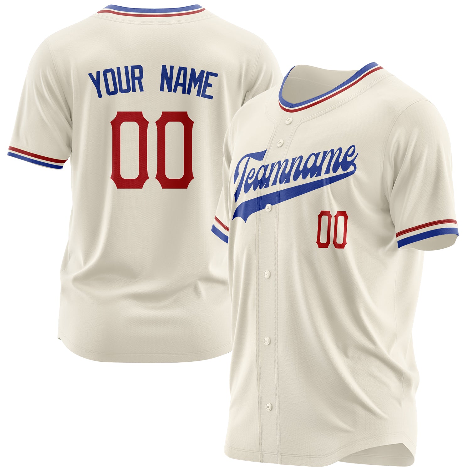 Benutzerdefiniertes Professionelles Creme Königsblau Baseballtrikot BB03240607YX053