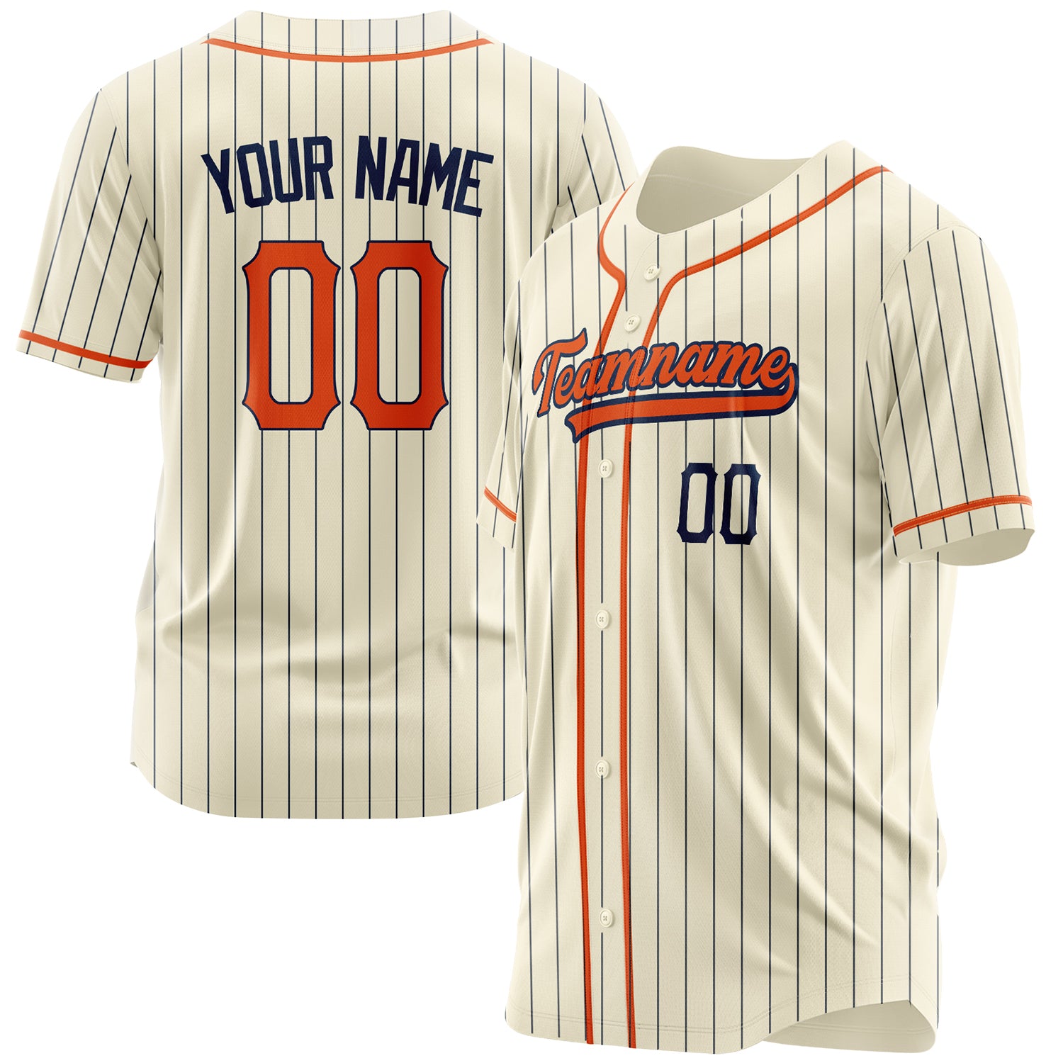 Benutzerdefiniertes Professionelles Creme Orange Baseballtrikot BB03240607YX055