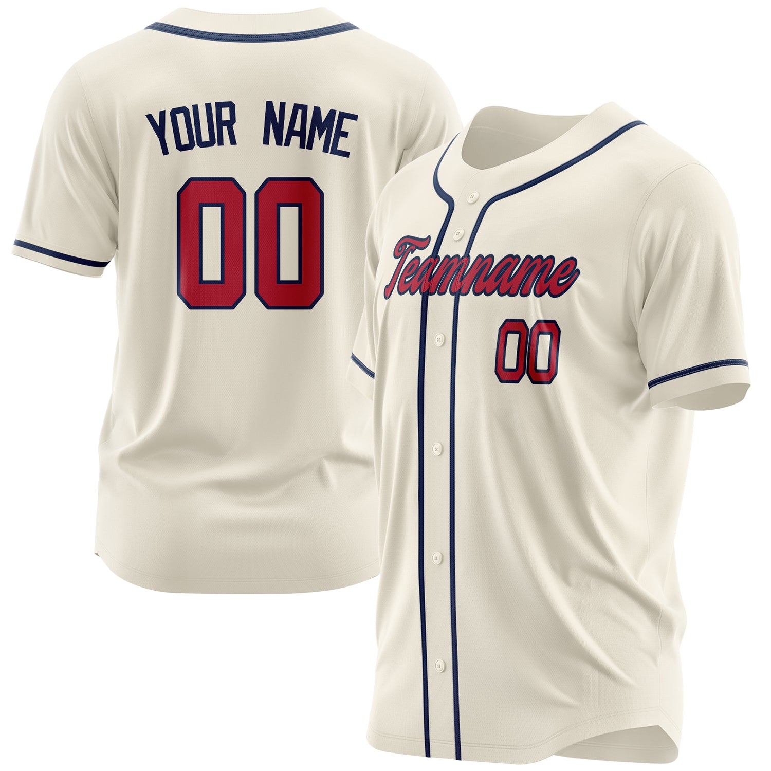 Benutzerdefiniertes Professionelles Creme Rot Baseballtrikot BB03240607YX058