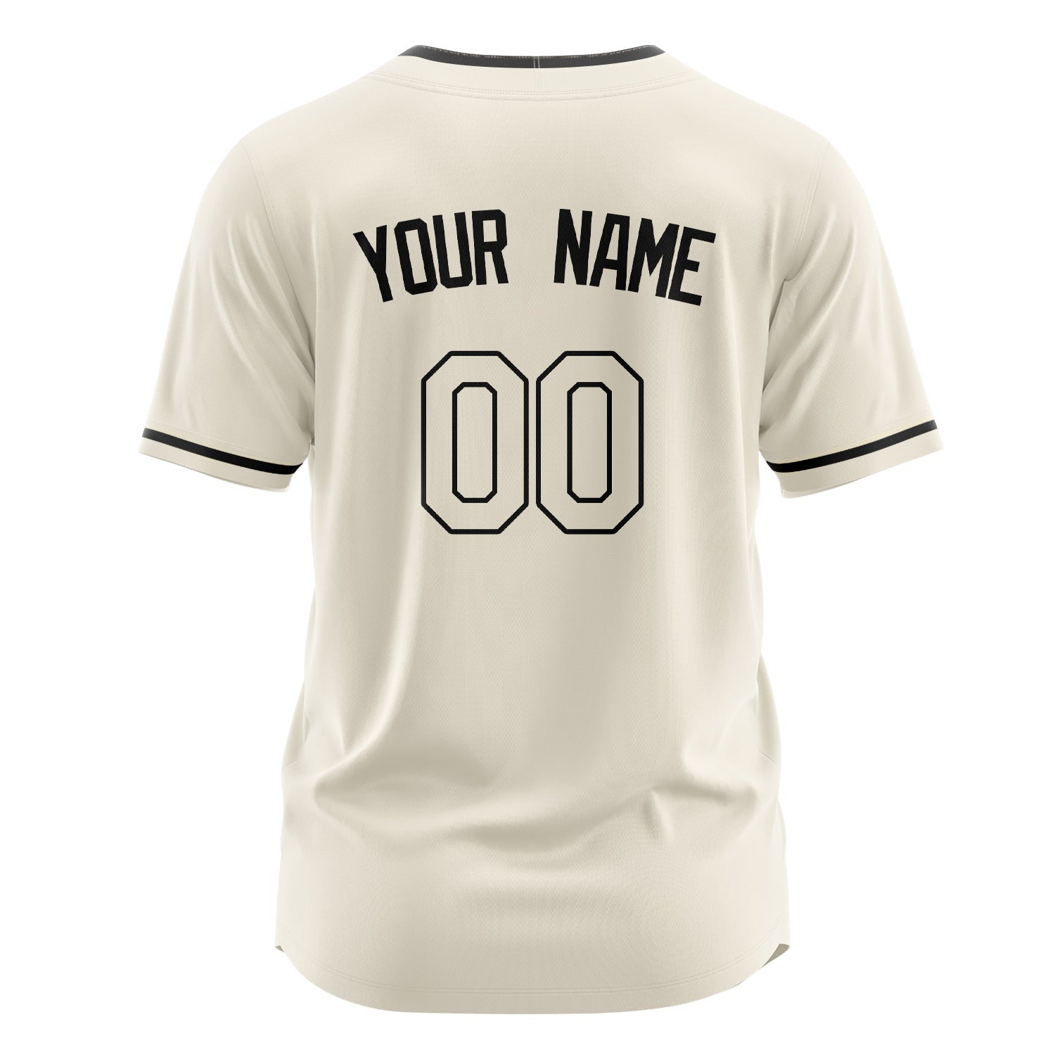 Benutzerdefiniertes Professionelles Creme Schwarz Baseballtrikot