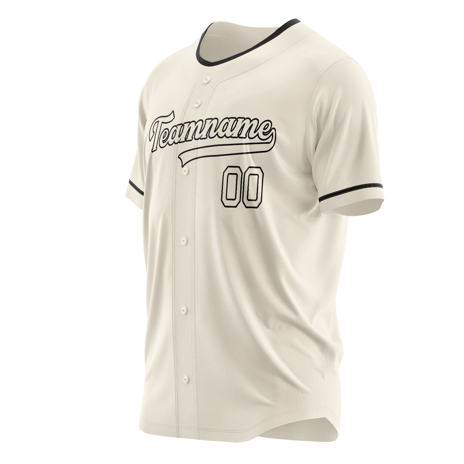 Benutzerdefiniertes Professionelles Creme Schwarz Baseballtrikot