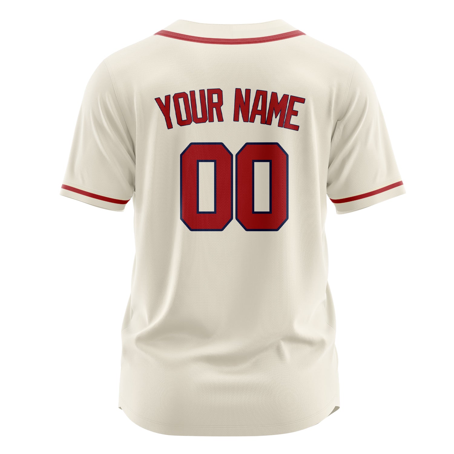 Benutzerdefiniertes Professionelles Creme Rot Baseballtrikot