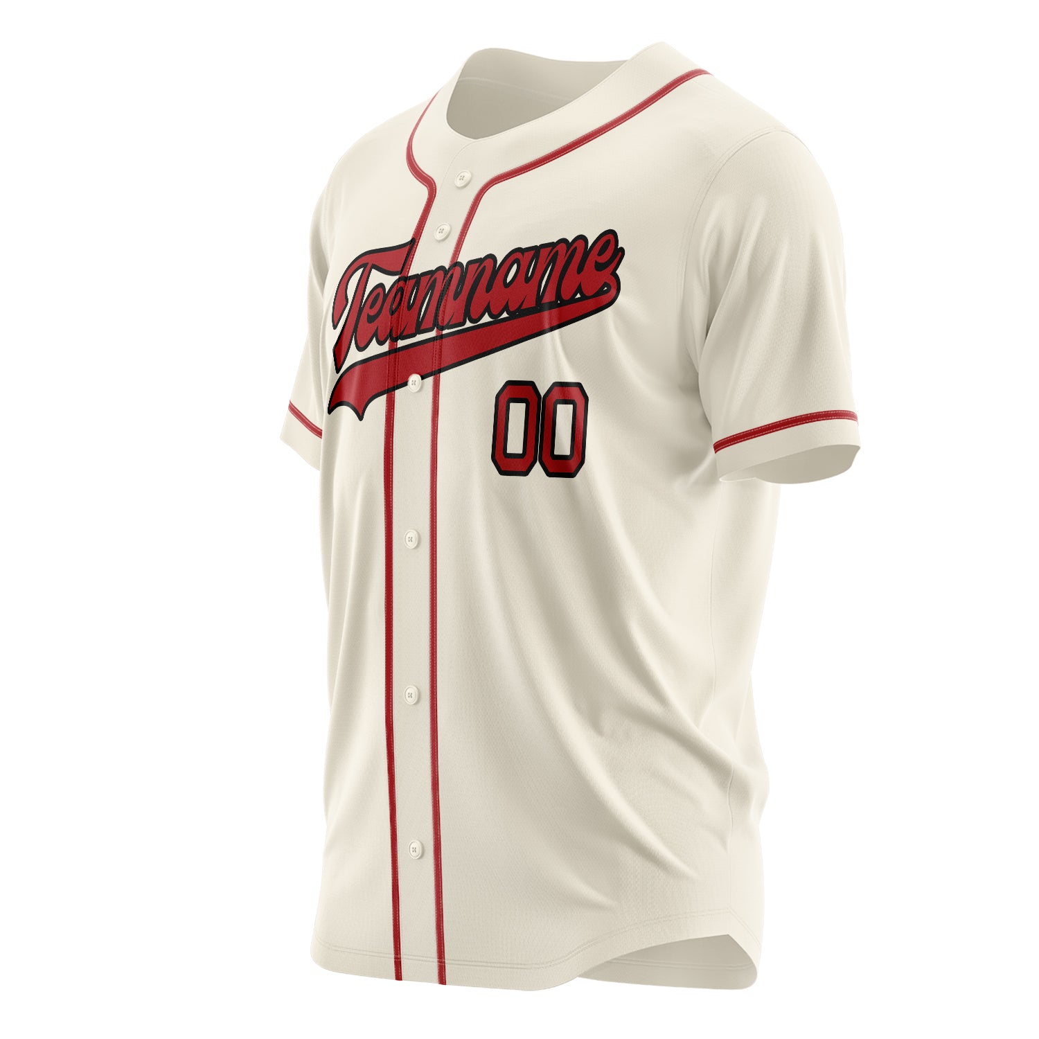 Benutzerdefiniertes Professionelles Creme Rot Baseballtrikot