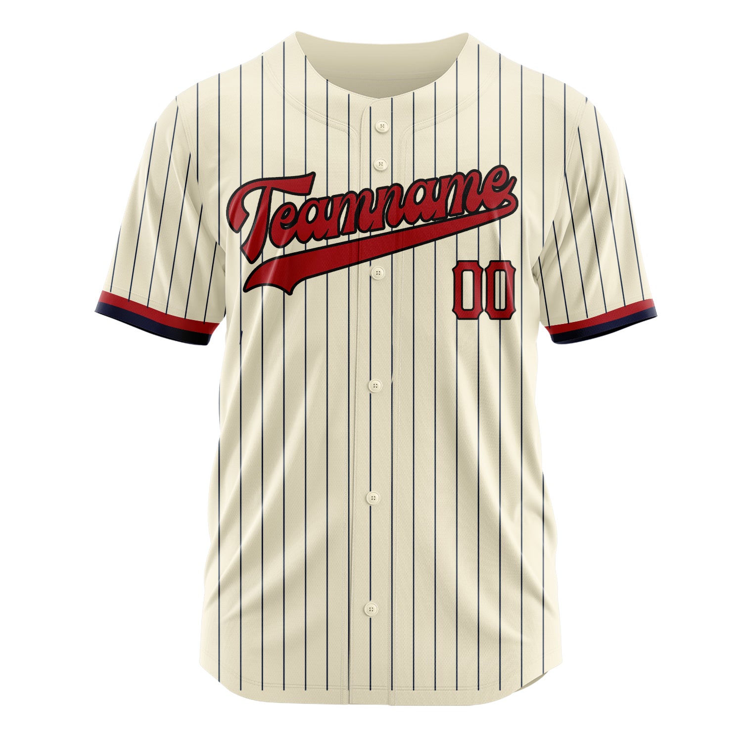 Custom Professional Cream Red Baseball Jersey
