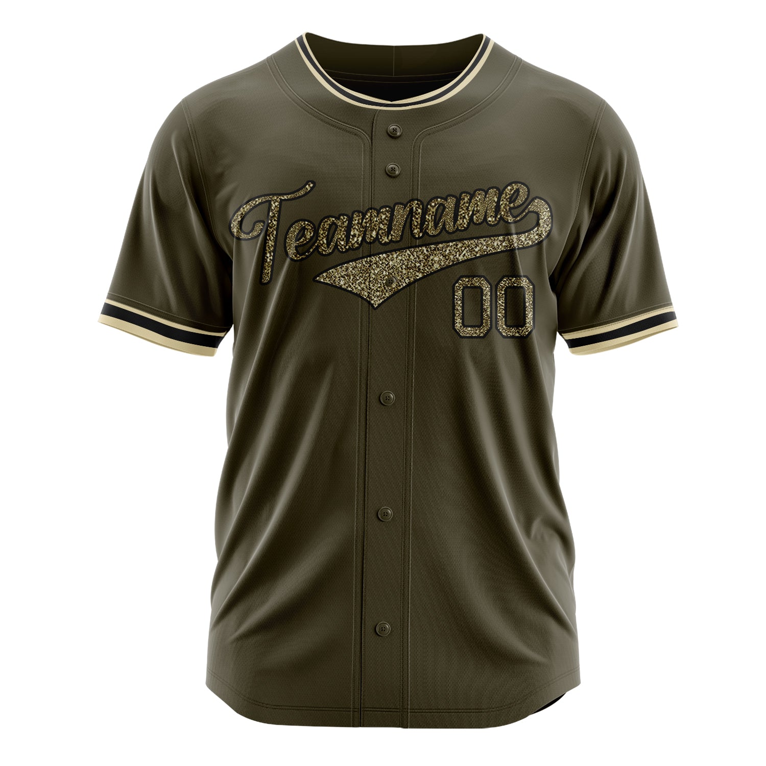 Benutzerdefiniertes Professionelles Oliv Camo Baseballtrikot