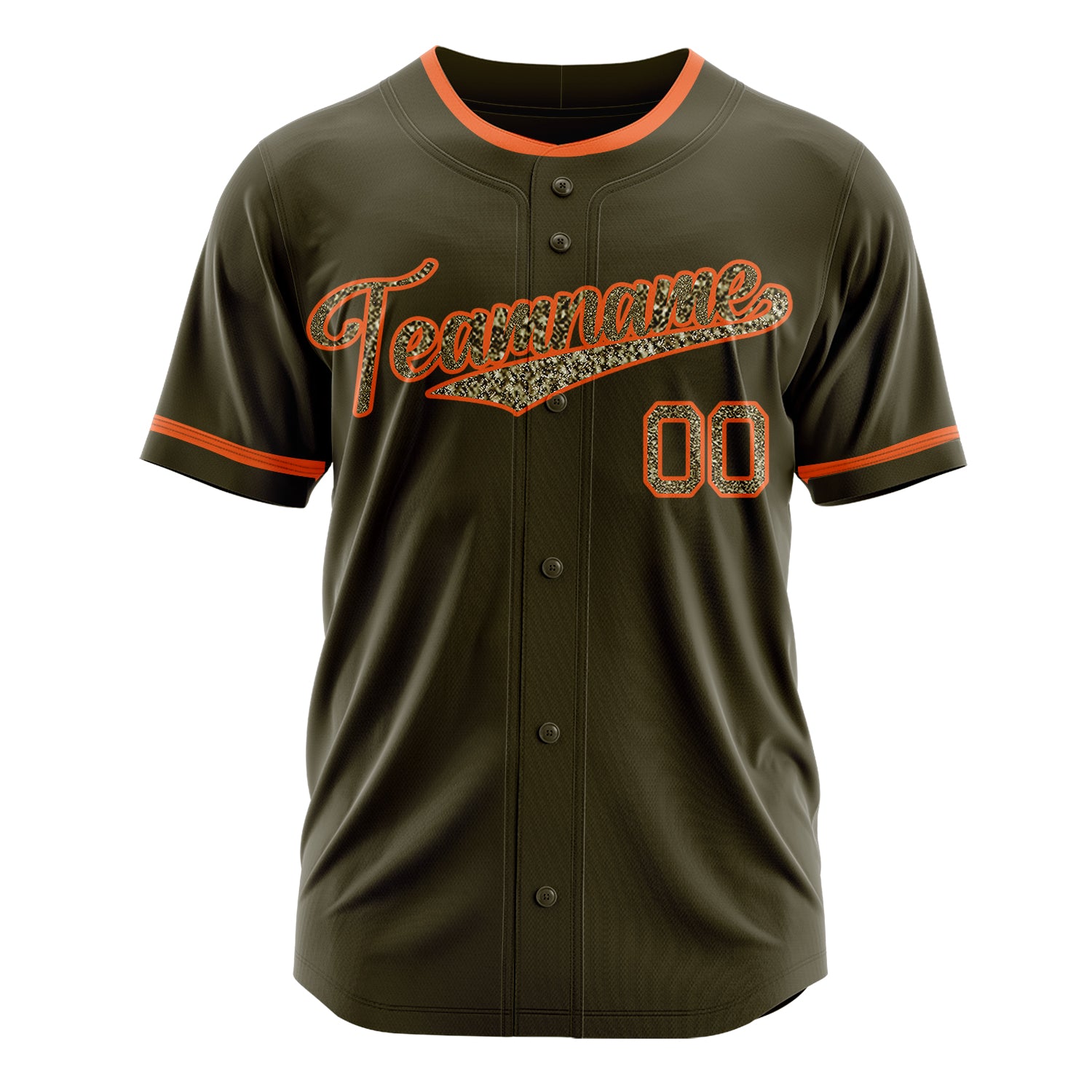 Benutzerdefiniertes Professionelles Oliv Camo Baseballtrikot