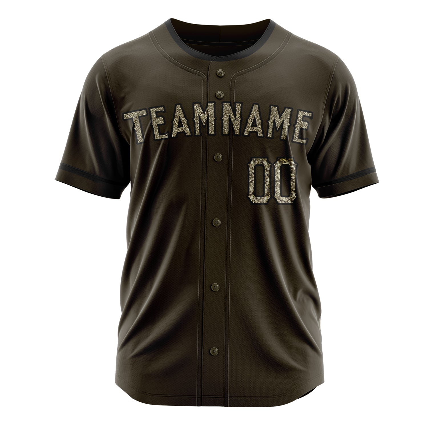 Custom Professional Olive Camo Baseball Jersey