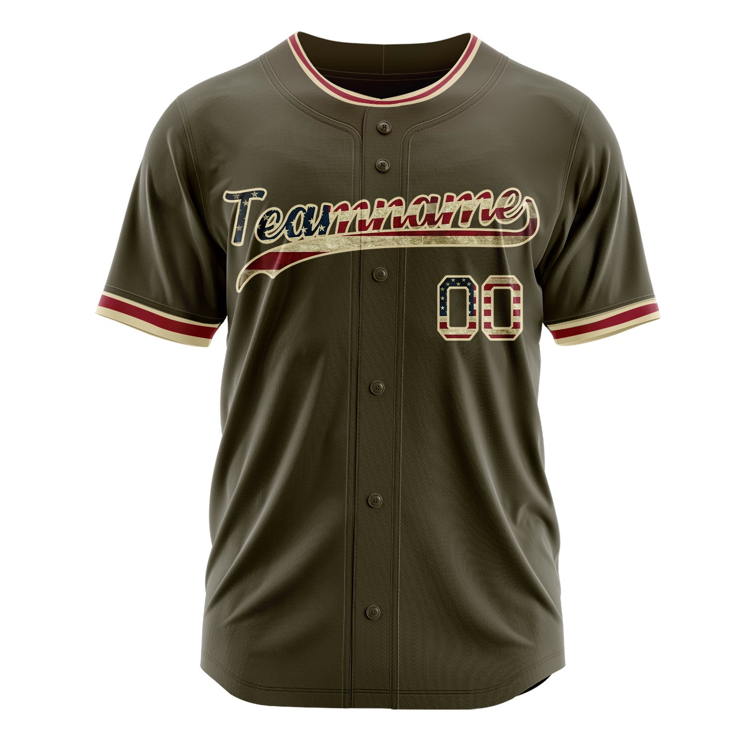 Custom Professional Olive Cream Baseball Jersey