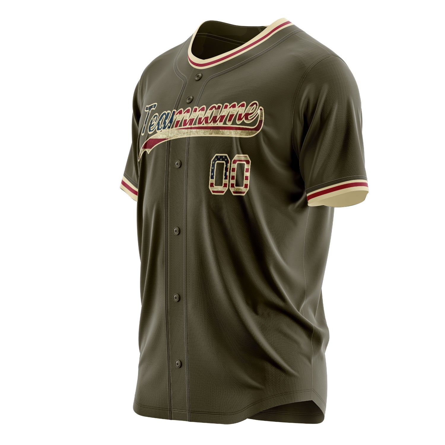 Benutzerdefiniertes Professionelles Oliv Creme Baseballtrikot