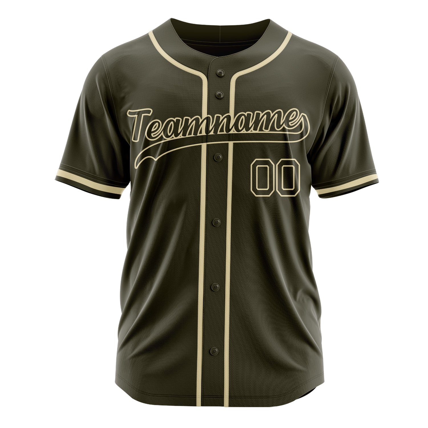 Custom Professional Olive Cream Baseball Jersey