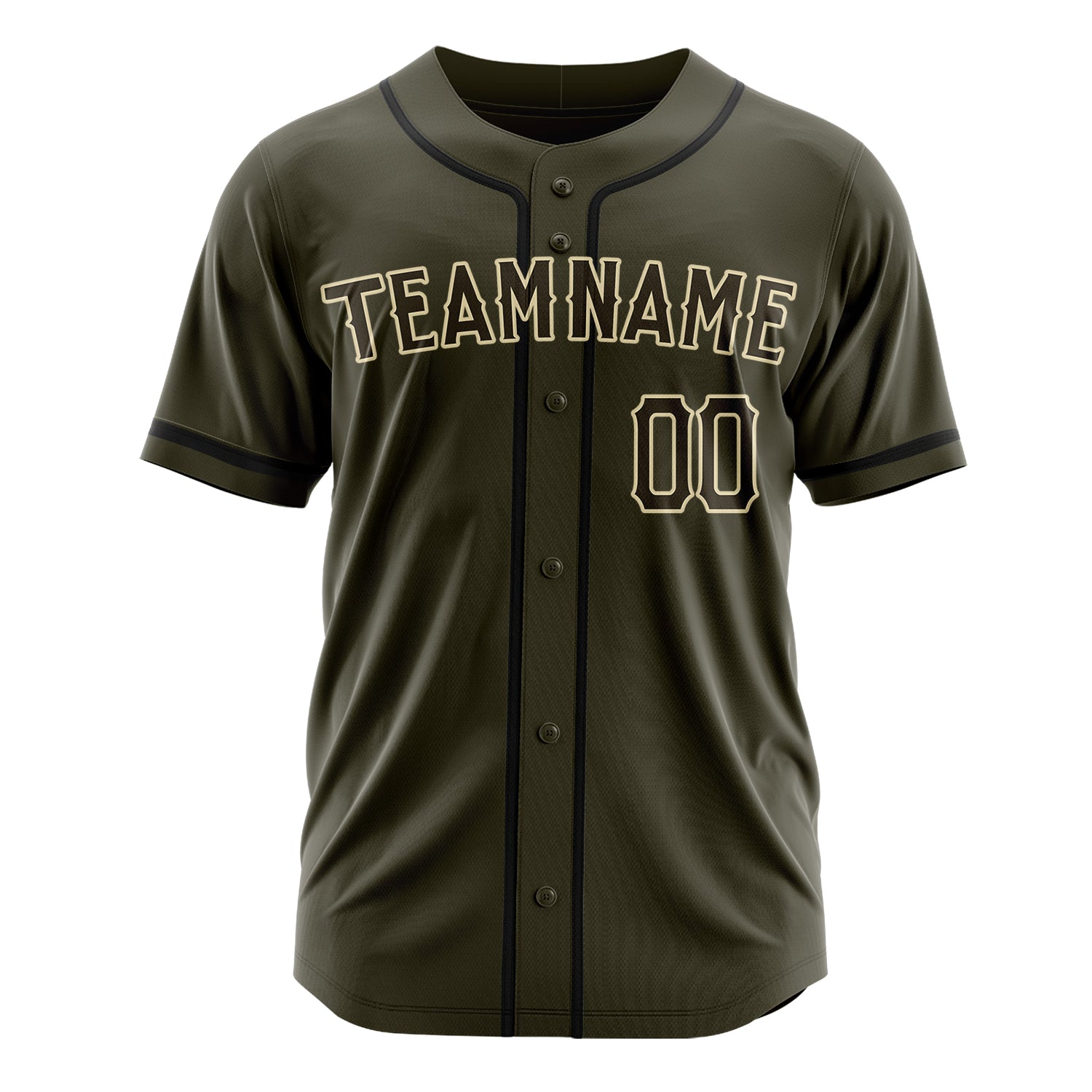 Custom Professional Olive Cream Baseball Jersey