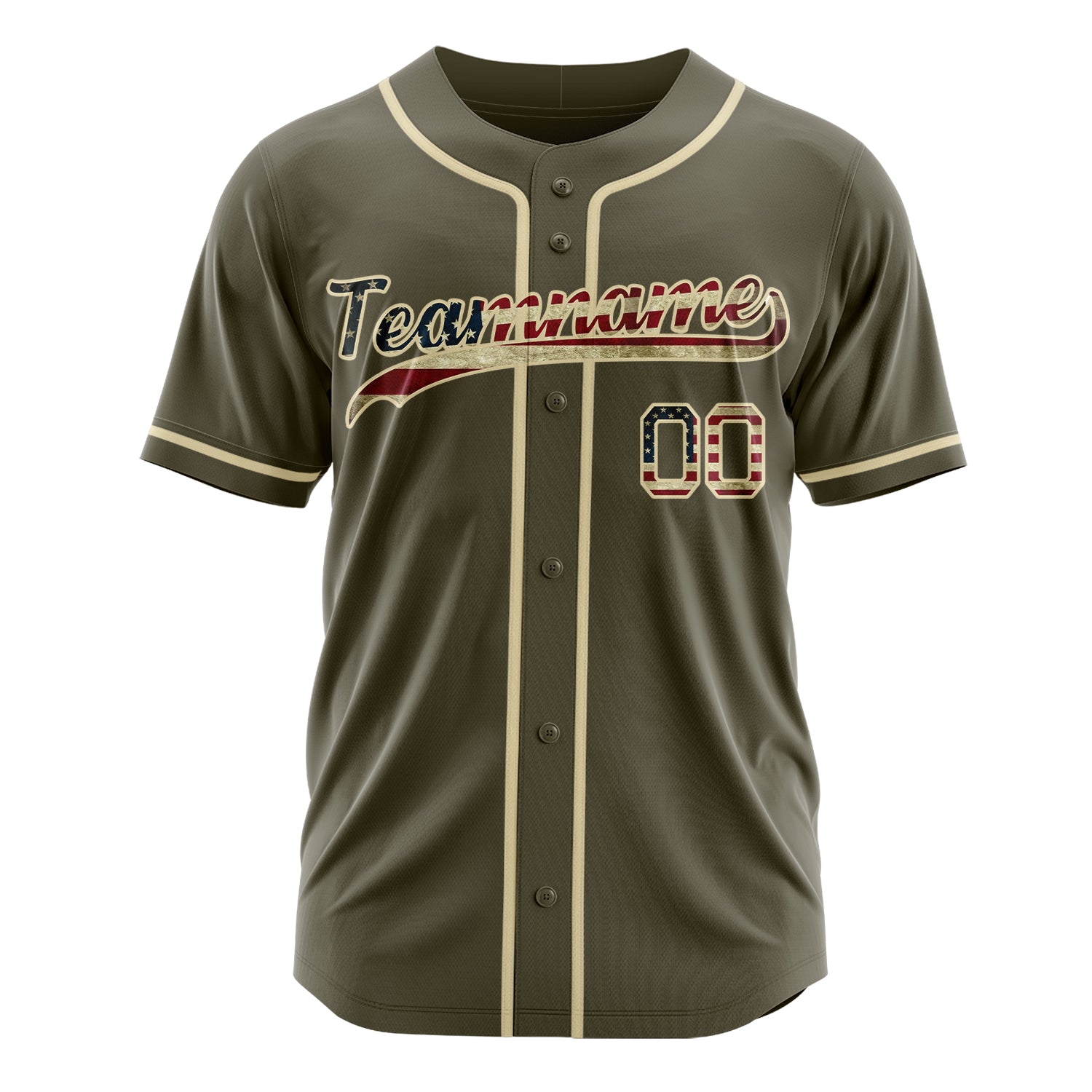 Custom Professional Olive Cream Baseball Jersey