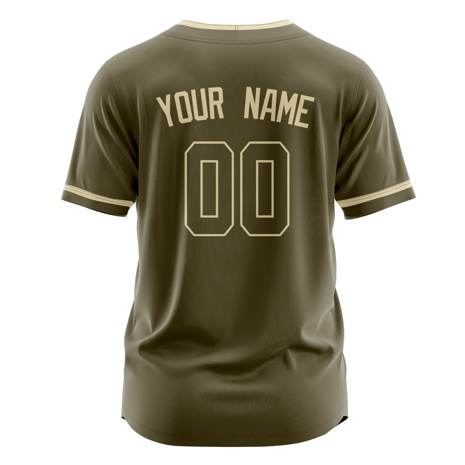 Custom Professional Olive Cream Baseball Jersey