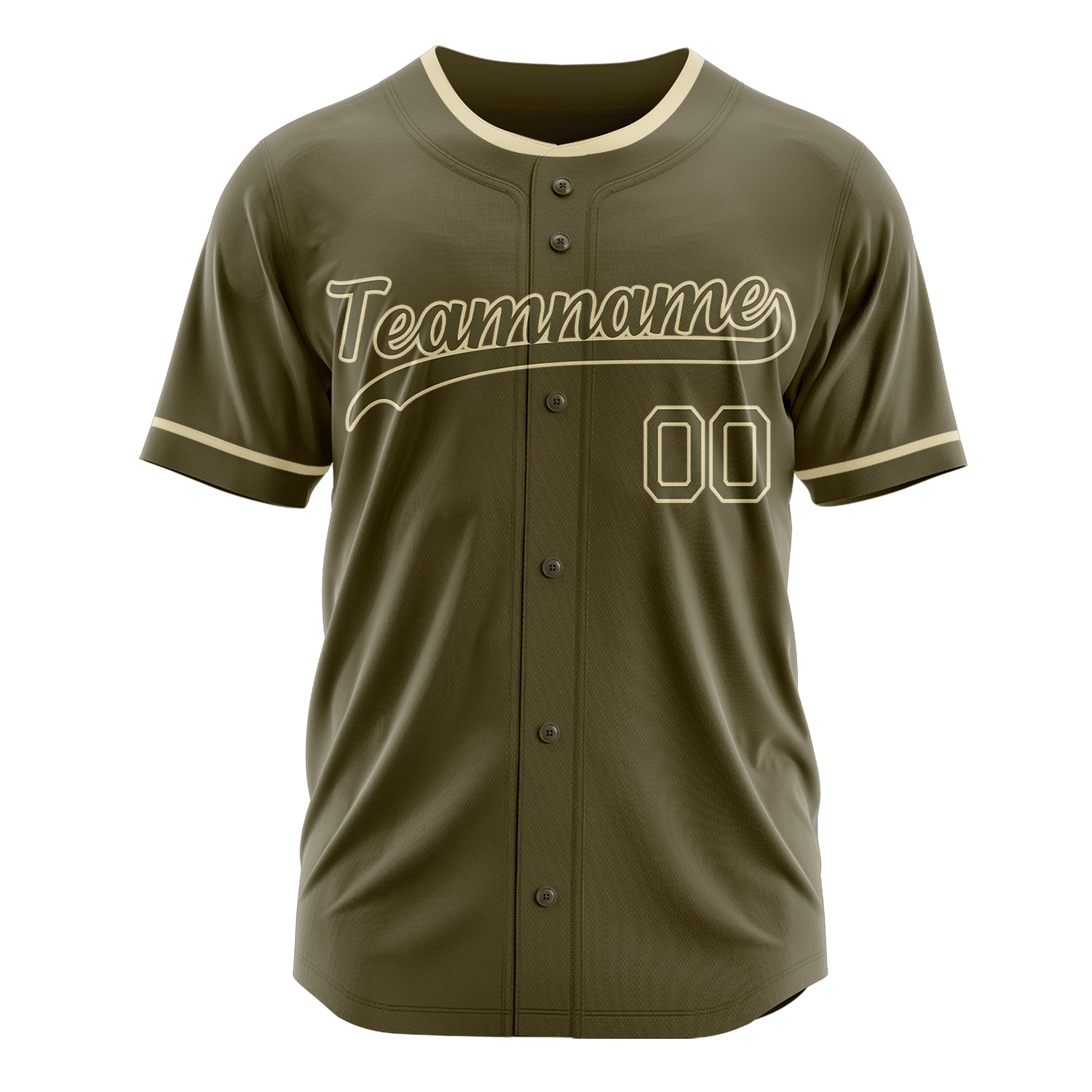 Custom Professional Olive Cream Baseball Jersey