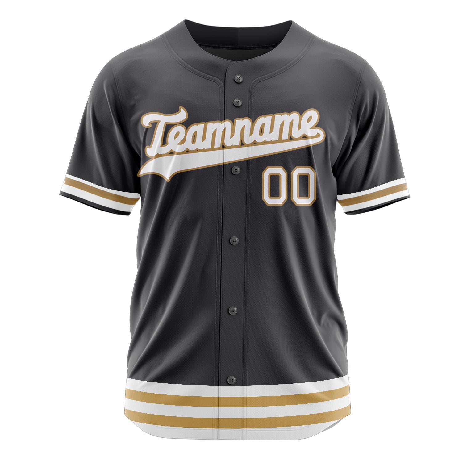 Benutzerdefiniertes Professionelles Stahlgrau Altgold Baseballtrikot