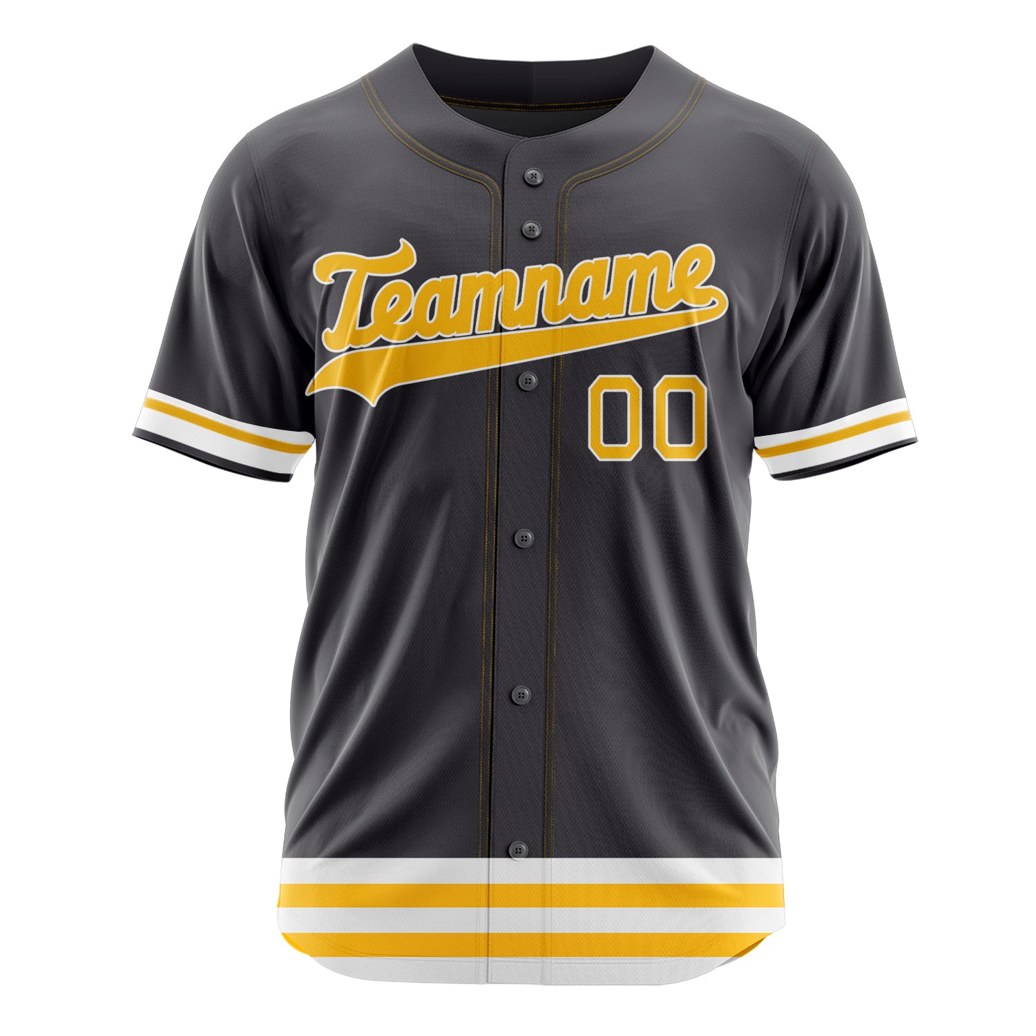 Benutzerdefiniertes Professionelles Stahlgrau Gold Baseballtrikot
