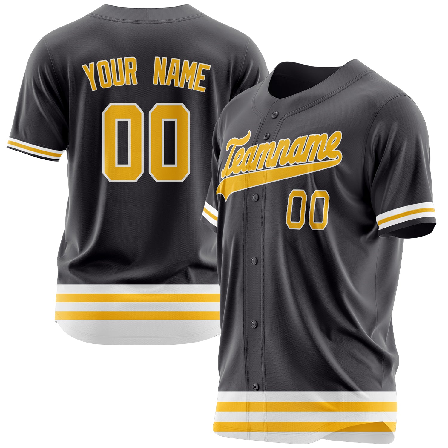 Benutzerdefiniertes Professionelles Stahlgrau Gold Baseballtrikot BB03240607YX214