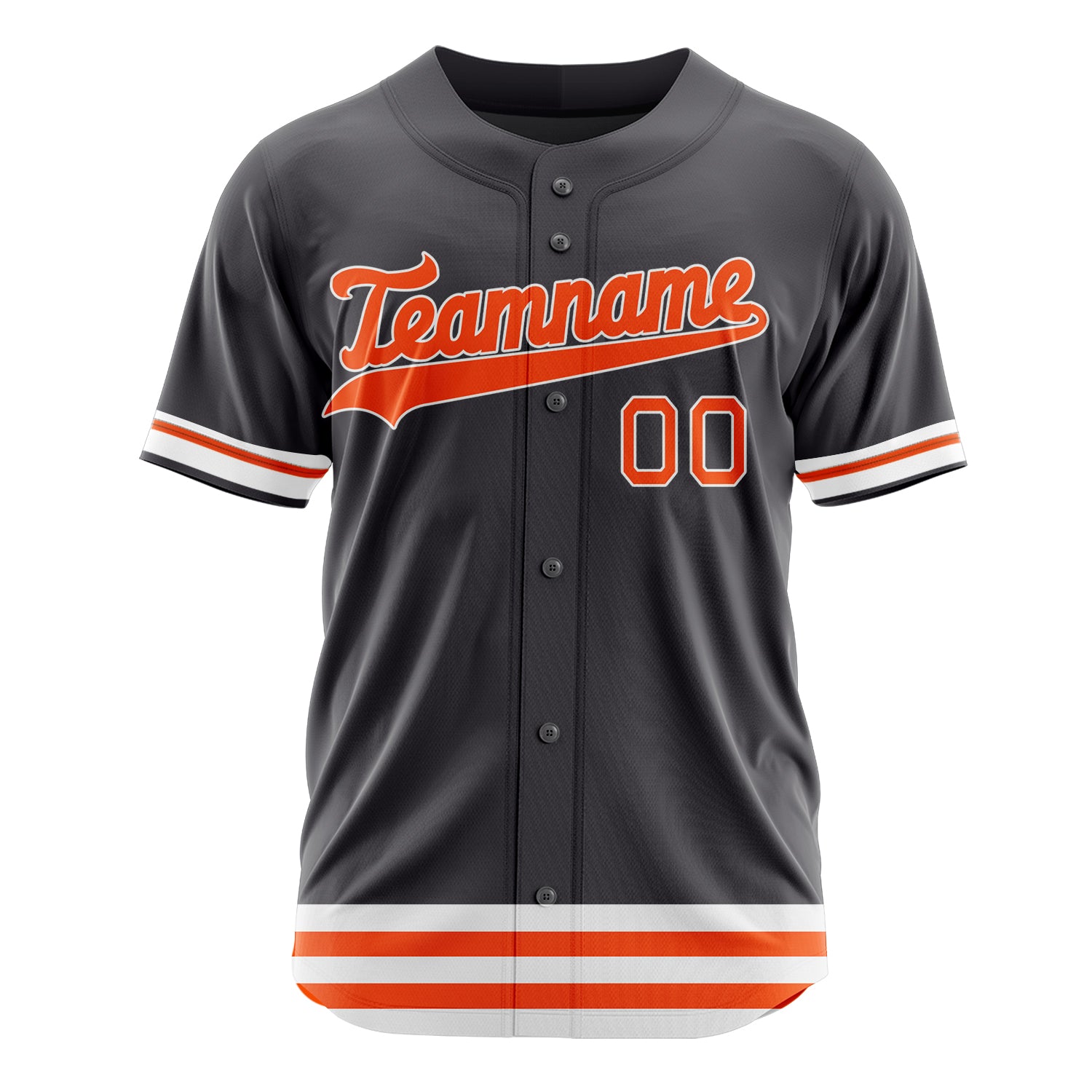 Benutzerdefiniertes Professionelles Stahlgrau Orange Baseballtrikot