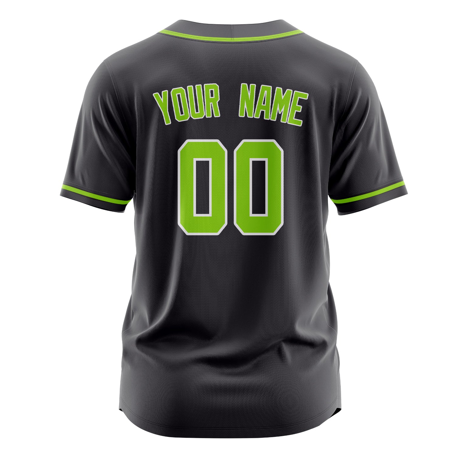 Custom Professional Steel Gray Neon Green Baseball Jersey