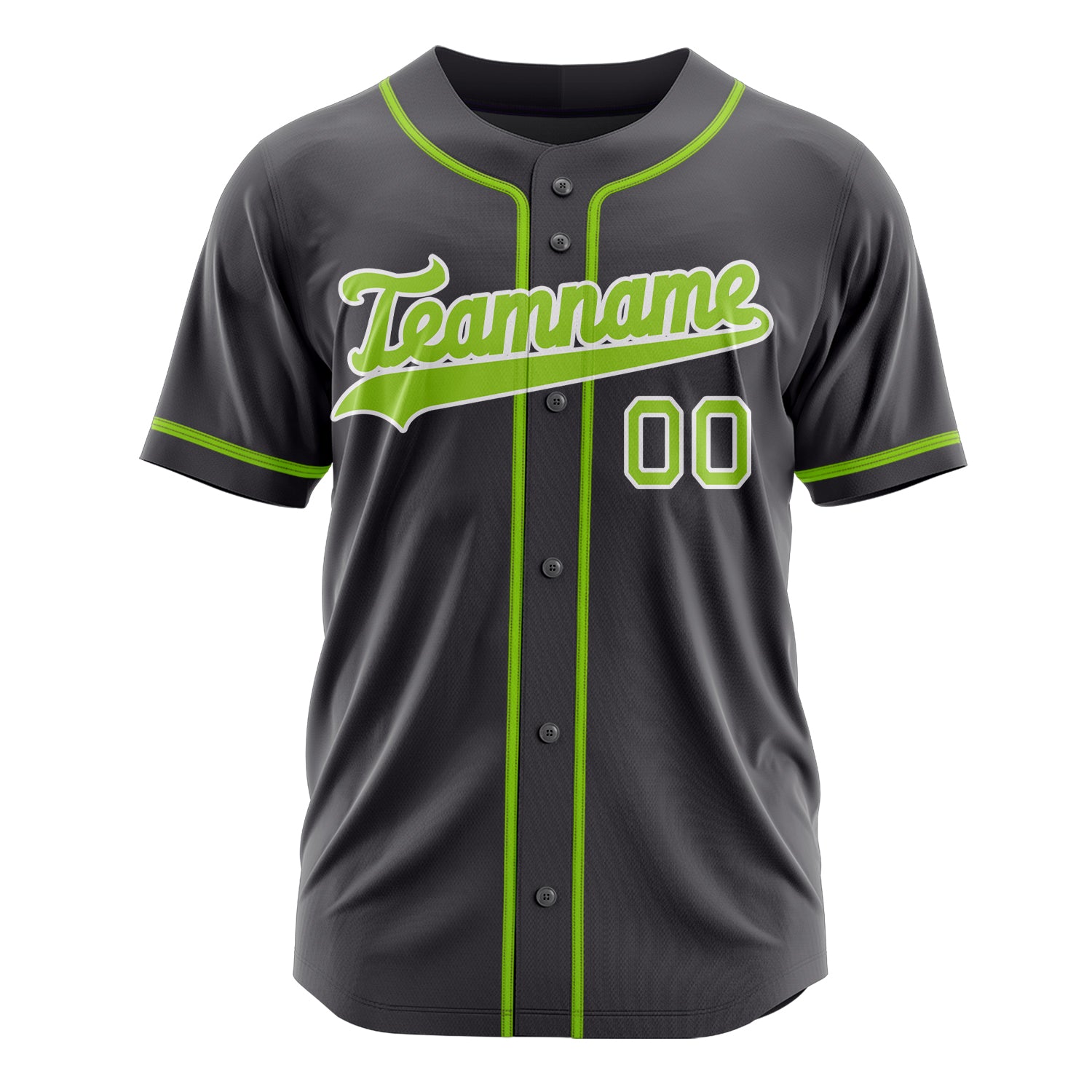 Custom Professional Steel Gray Neon Green Baseball Jersey
