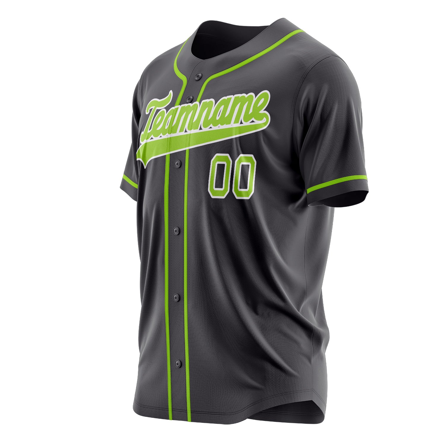 Custom Professional Steel Gray Neon Green Baseball Jersey