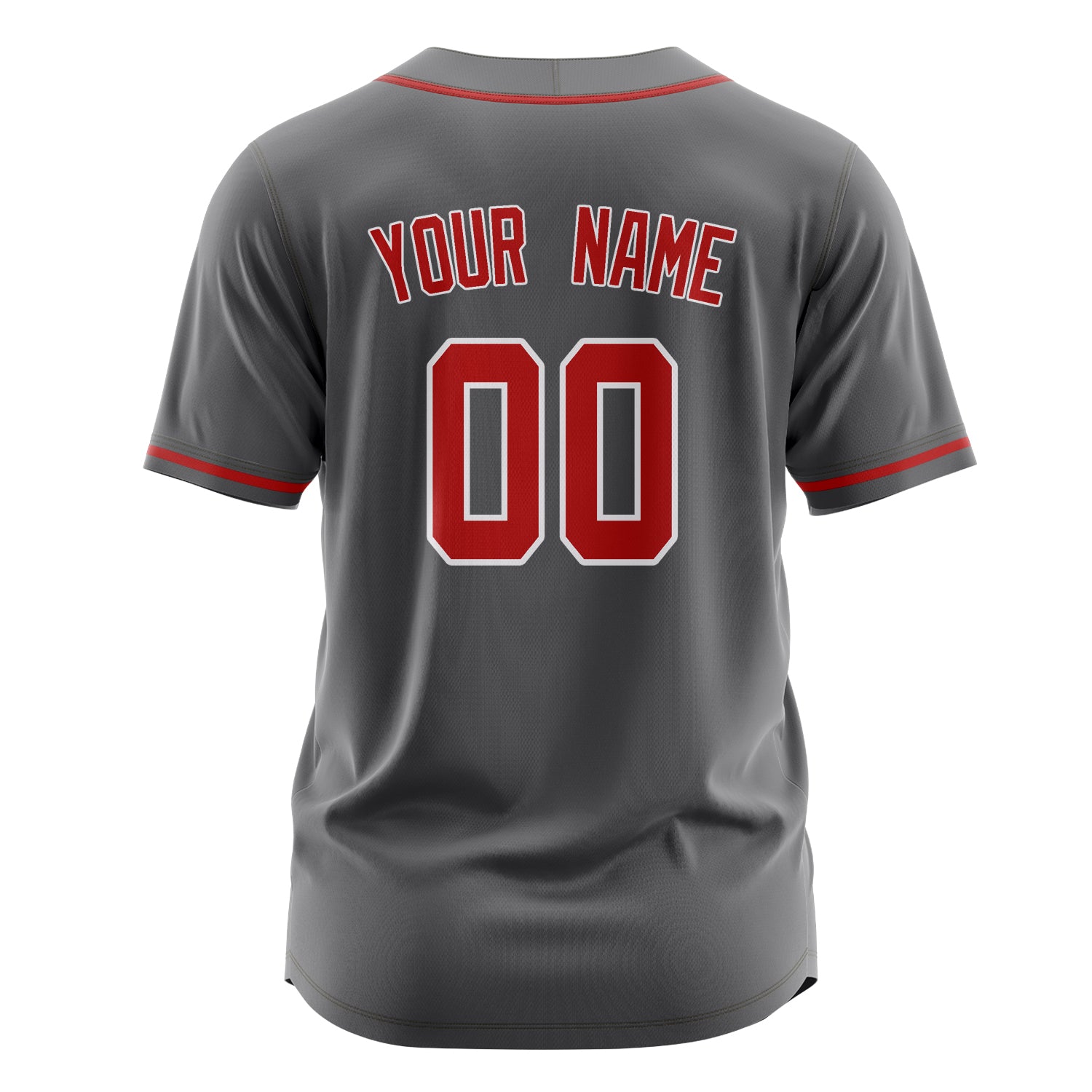 Custom Professional Steel Grey Red Baseball Jersey