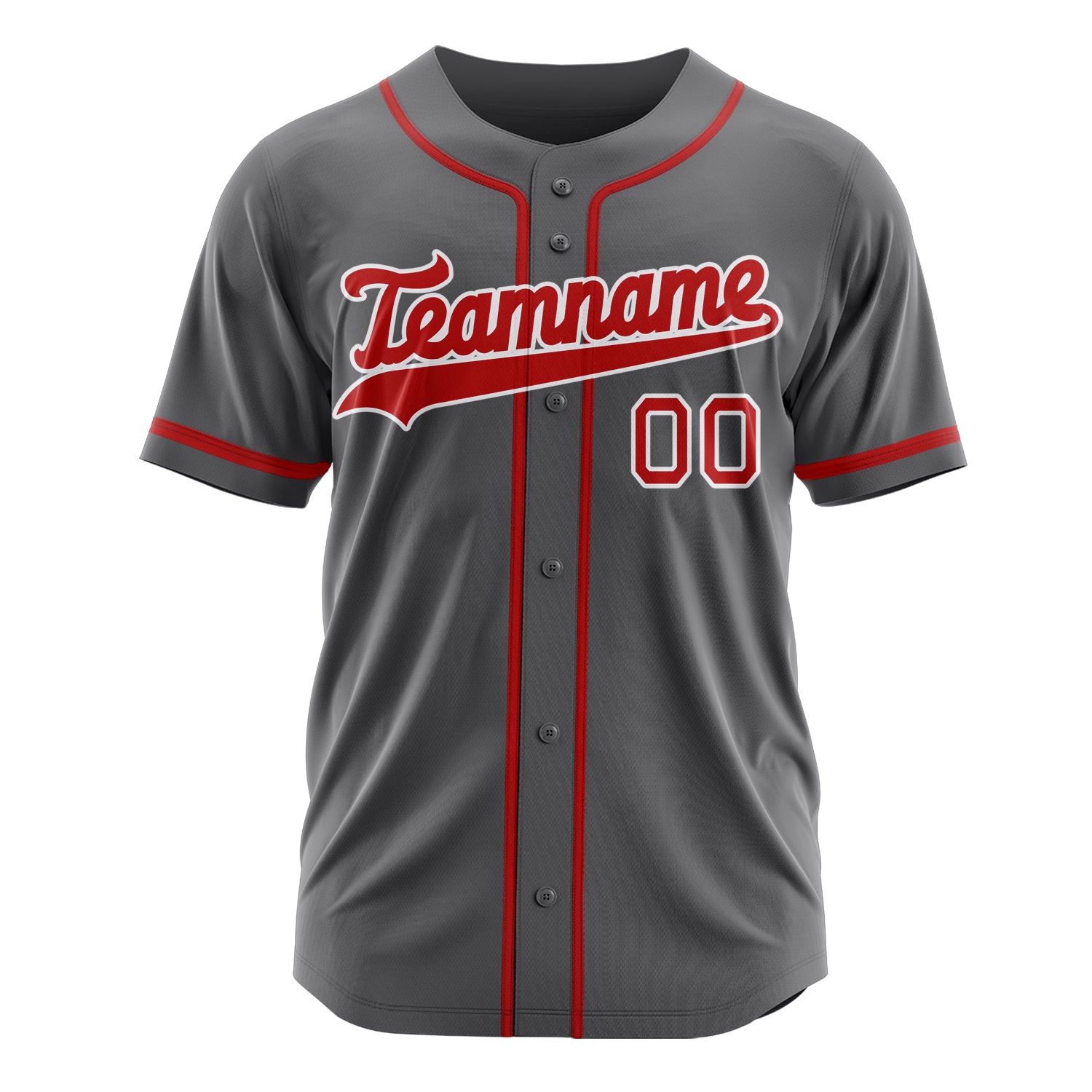Custom Professional Steel Grey Red Baseball Jersey