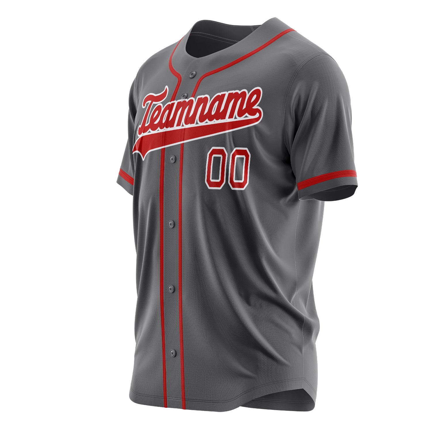 Custom Professional Steel Grey Red Baseball Jersey