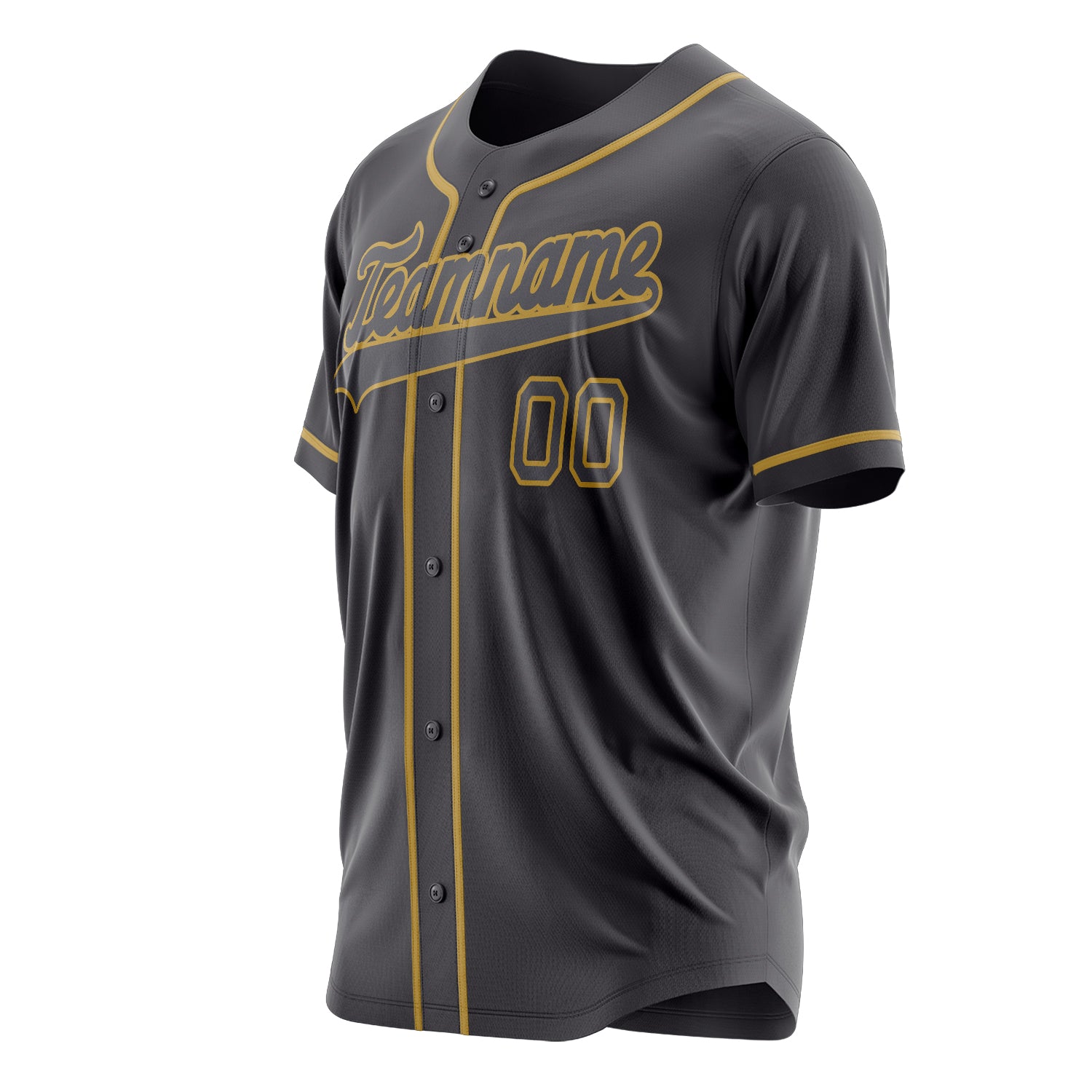 Benutzerdefiniertes Professionelles Stahlgrau Altgold Baseballtrikot