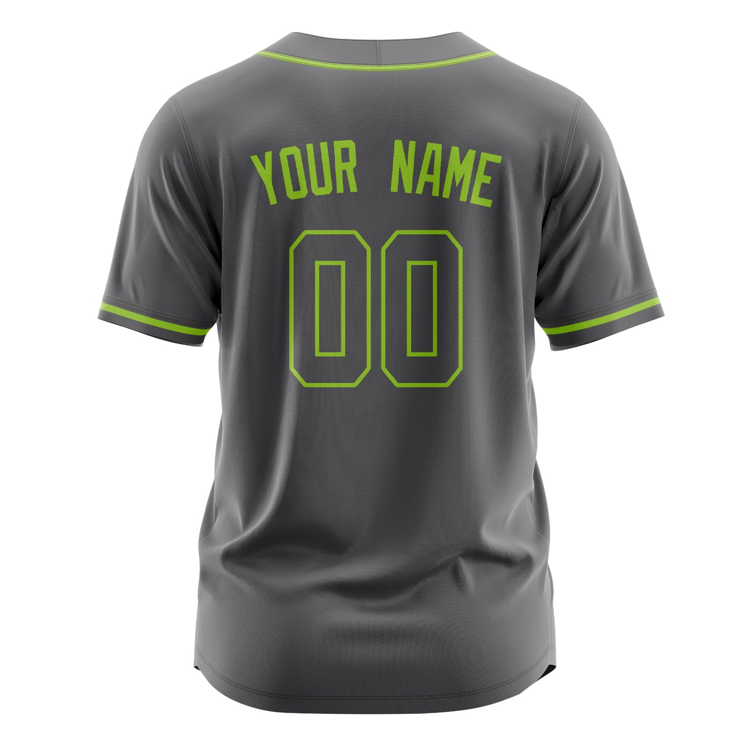 Custom Professional Steel Gray Neon Green Baseball Jersey