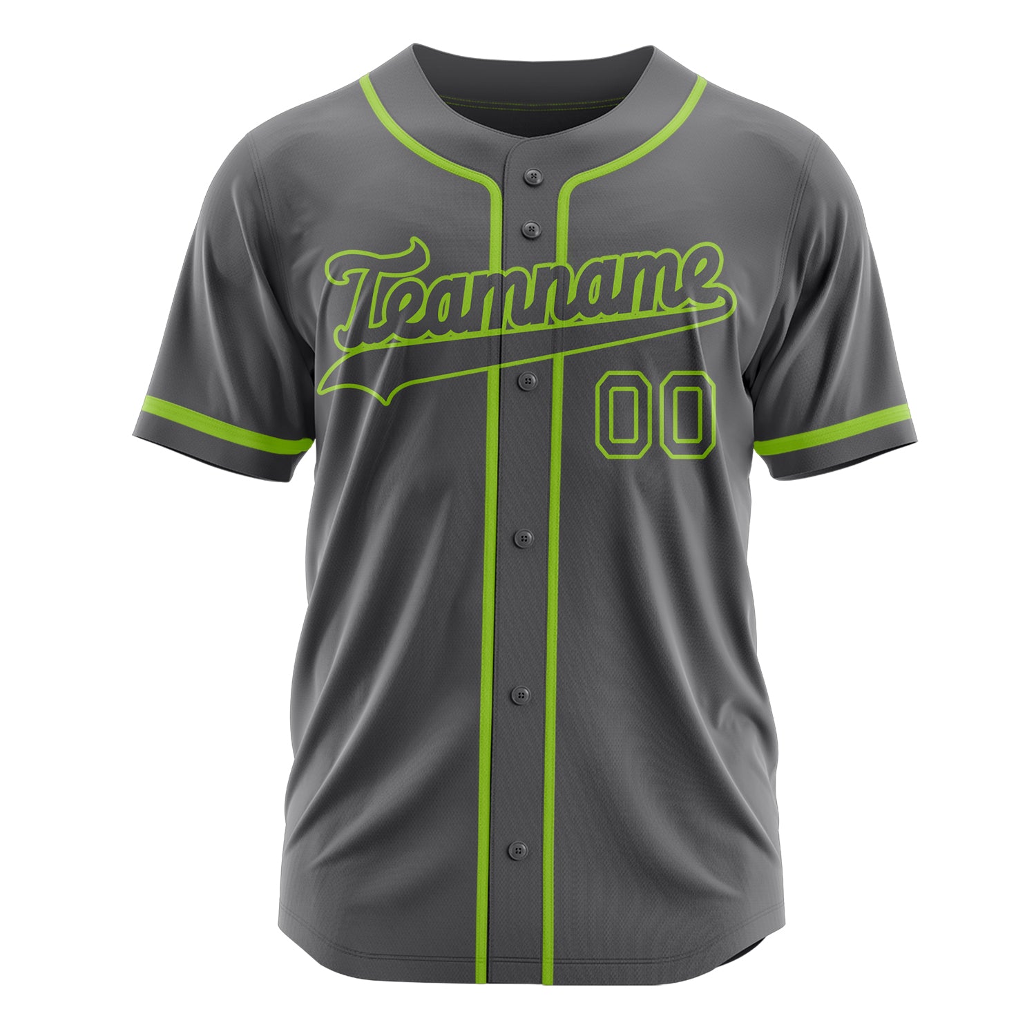 Custom Professional Steel Gray Neon Green Baseball Jersey