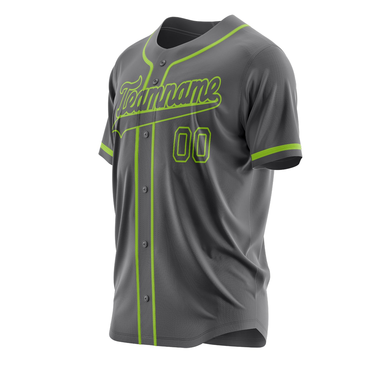 Custom Professional Steel Gray Neon Green Baseball Jersey