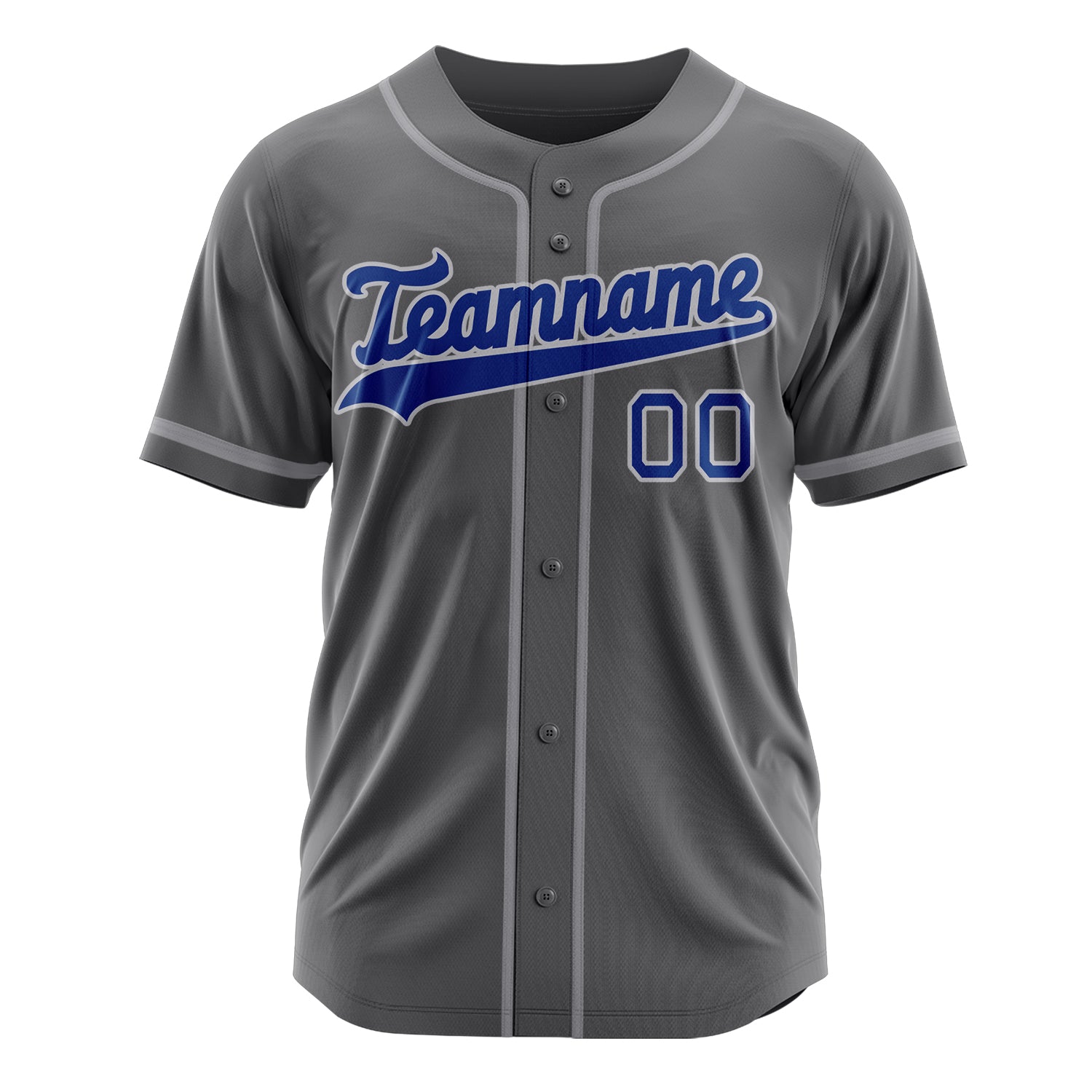 Custom Professional Steel Gray Royal Blue Baseball Jersey