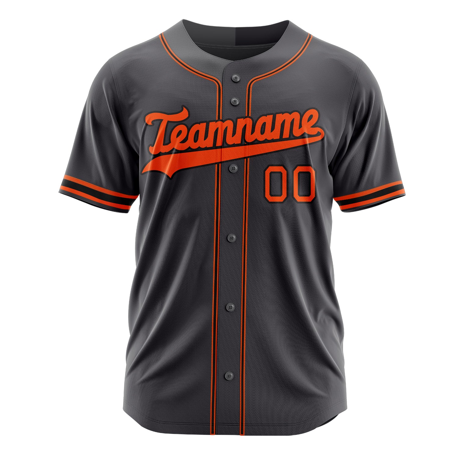 Custom Professional Steel Grey Orange Baseball Jersey