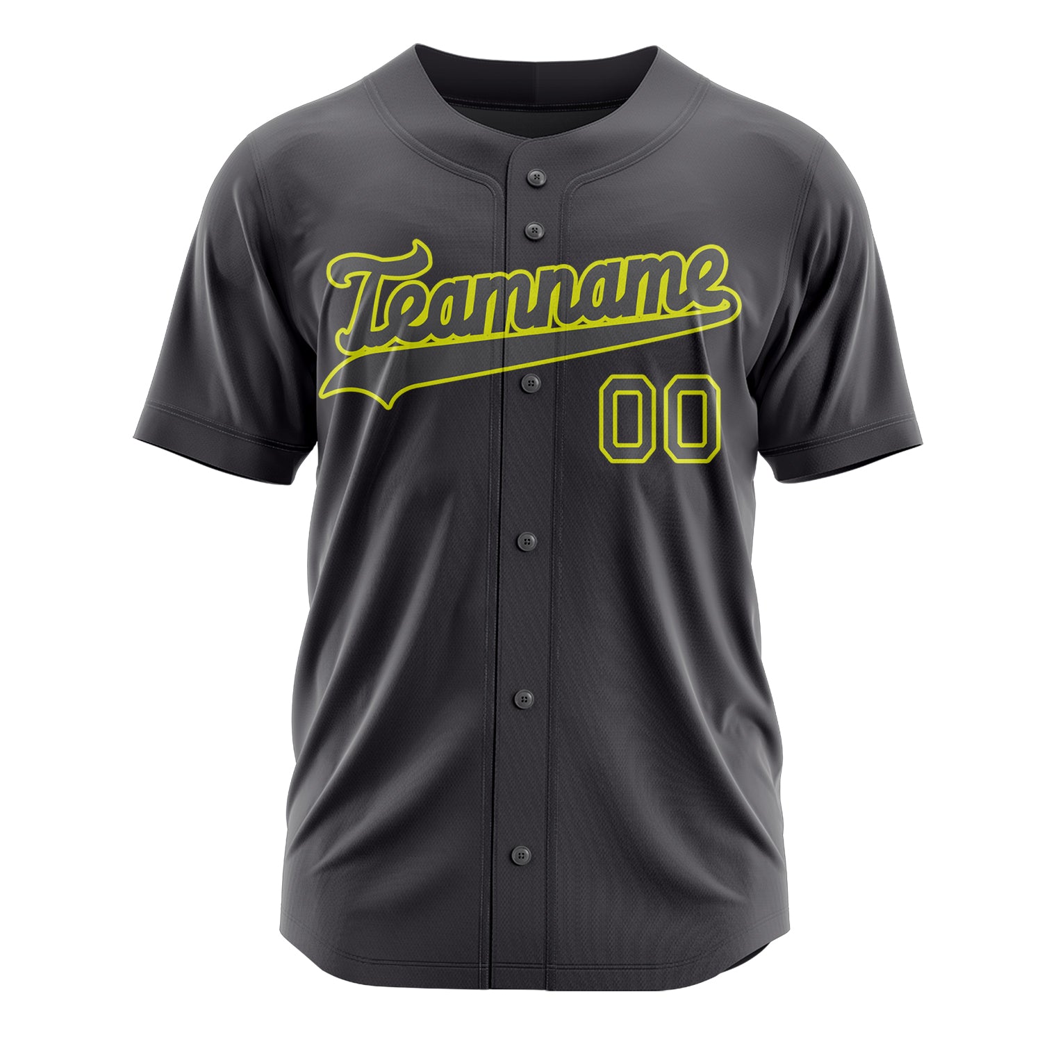 Custom Professional Steel Grey Neon Yellow Baseball Jersey