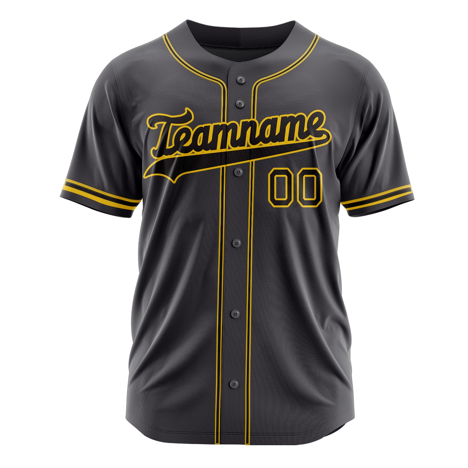 Custom Professional Steel Gray Gold Baseball Jersey