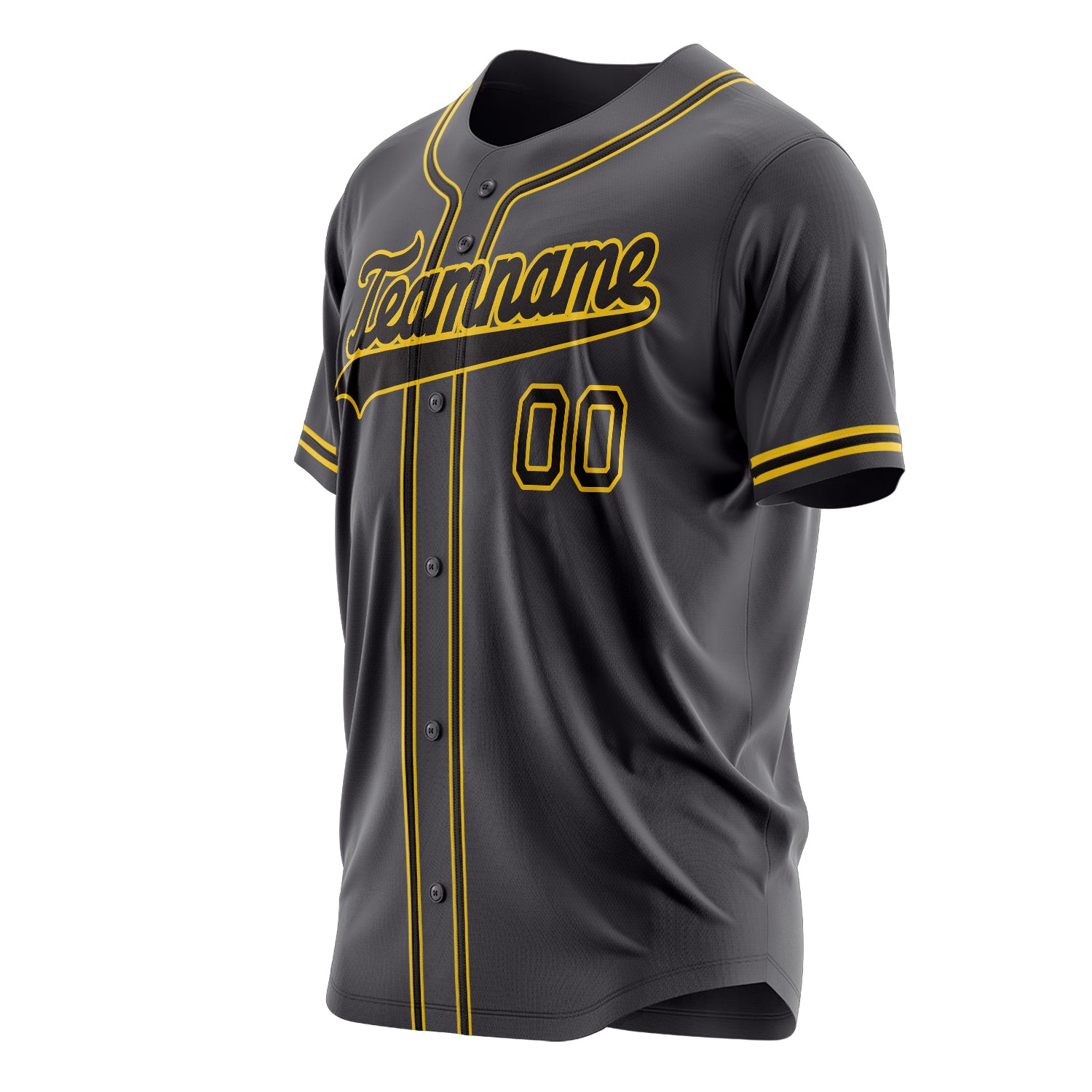 Custom Professional Steel Gray Gold Baseball Jersey