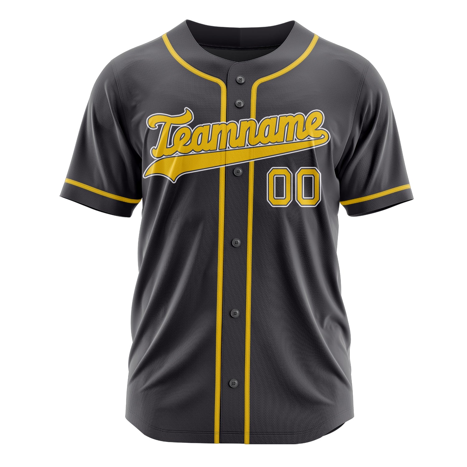 Custom Professional Steel Gray Gold Baseball Jersey