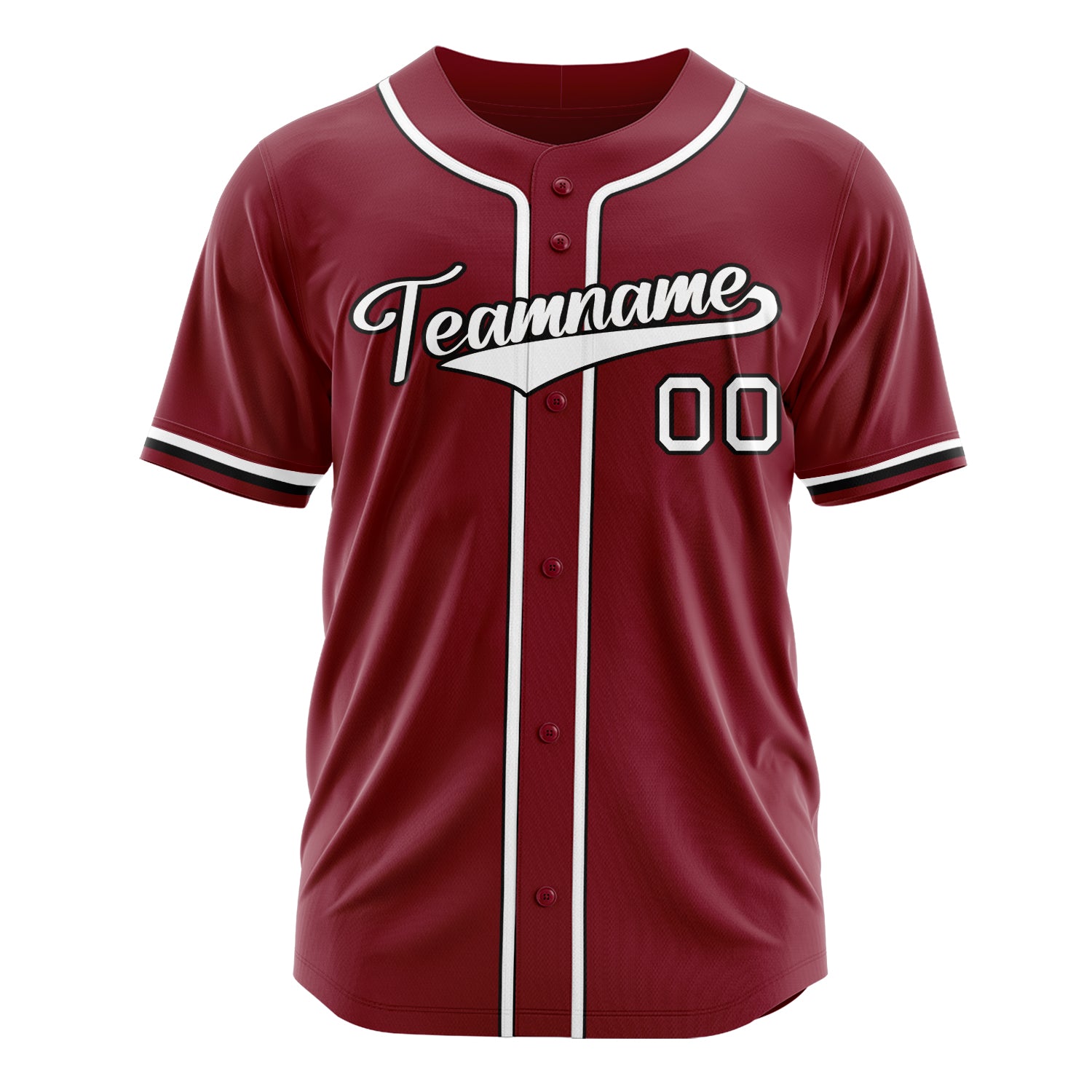 Benutzerdefiniertes Professionelles Karmesinrot Weiß Baseballtrikot