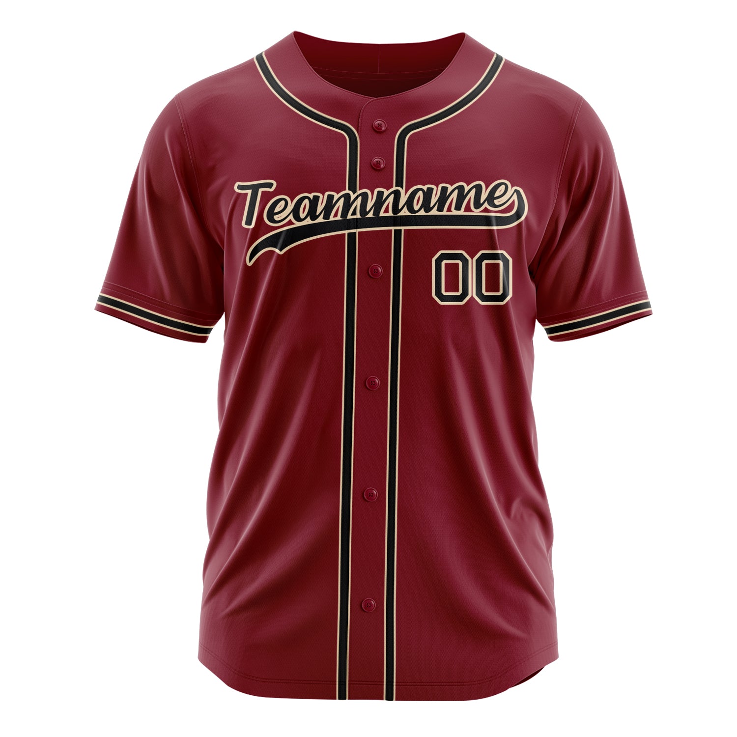 Benutzerdefiniertes Professionelles Karmesinrot Schwarz Baseballtrikot