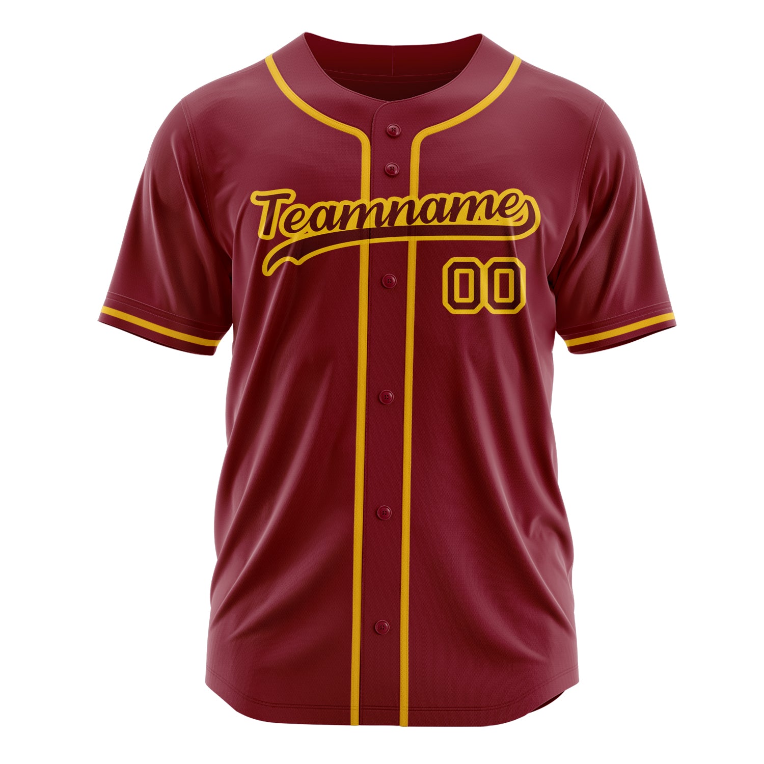 Custom Professional Crimson Gold Baseball Jersey