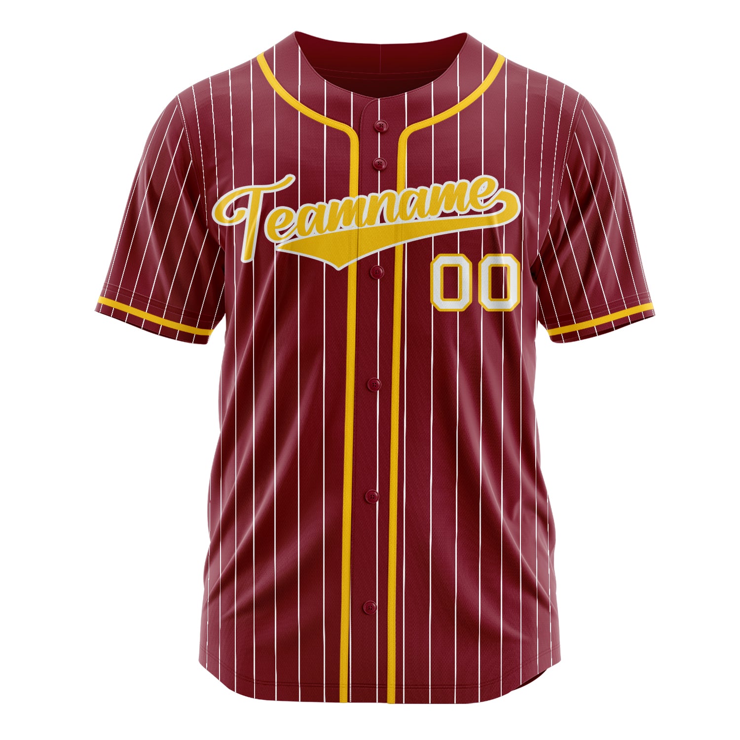 Custom Professional Crimson Gold Baseball Jersey