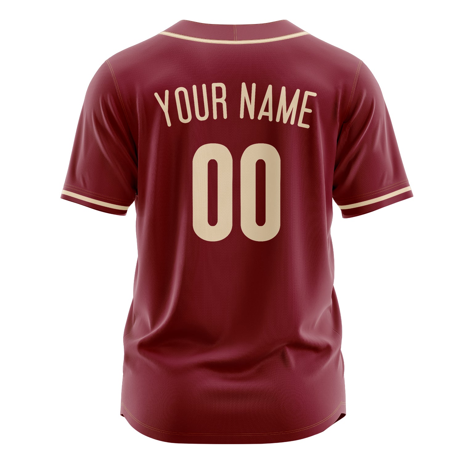 Custom Professional Crimson Cream Baseball Jersey